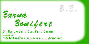 barna bonifert business card